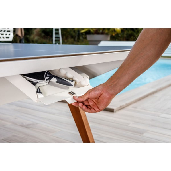 Namizno teniška zunanja miza Cornilleau Play-style White s črtami - dobava 4 tedne