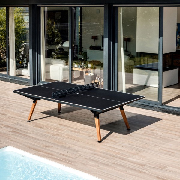 Namizno teniška zunanja miza Cornilleau Play-style Black s črtami - dobava 4 tedne