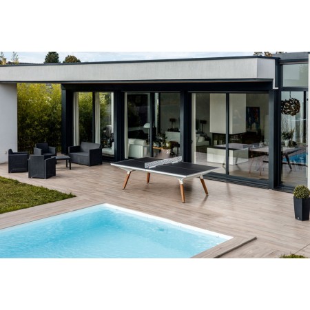 Namizno teniška zunanja miza Cornilleau Play-style White s črtami - dobava 4 tedne