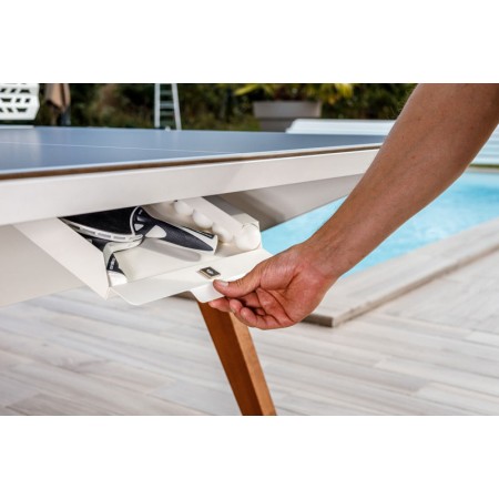 Namizno teniška zunanja miza Cornilleau Play-style White s črtami - dobava 4 tedne